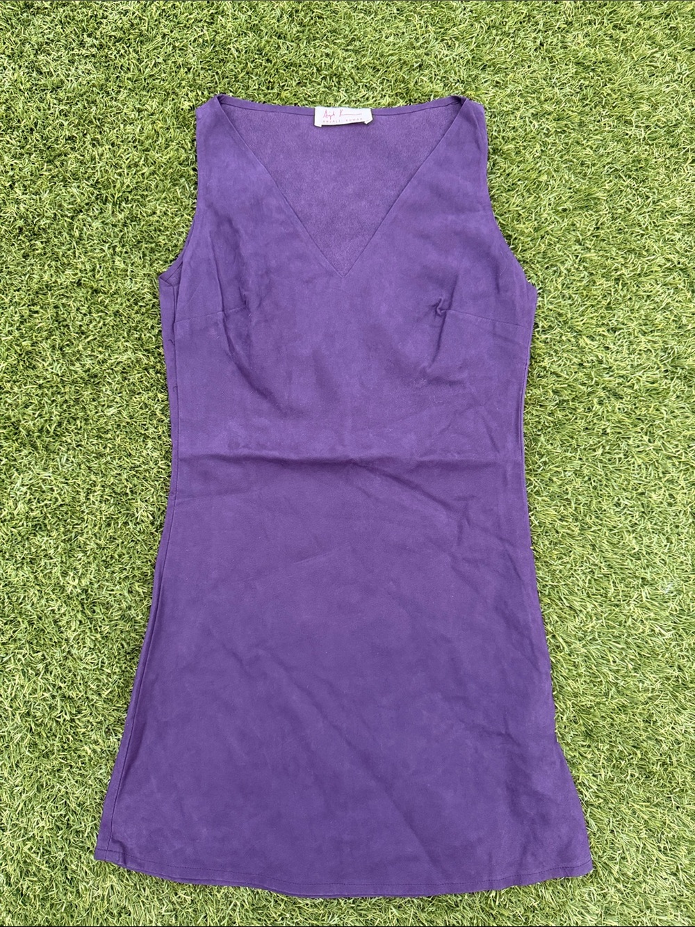 Sleeveless V-Neck Mini Dress in Deep Purple